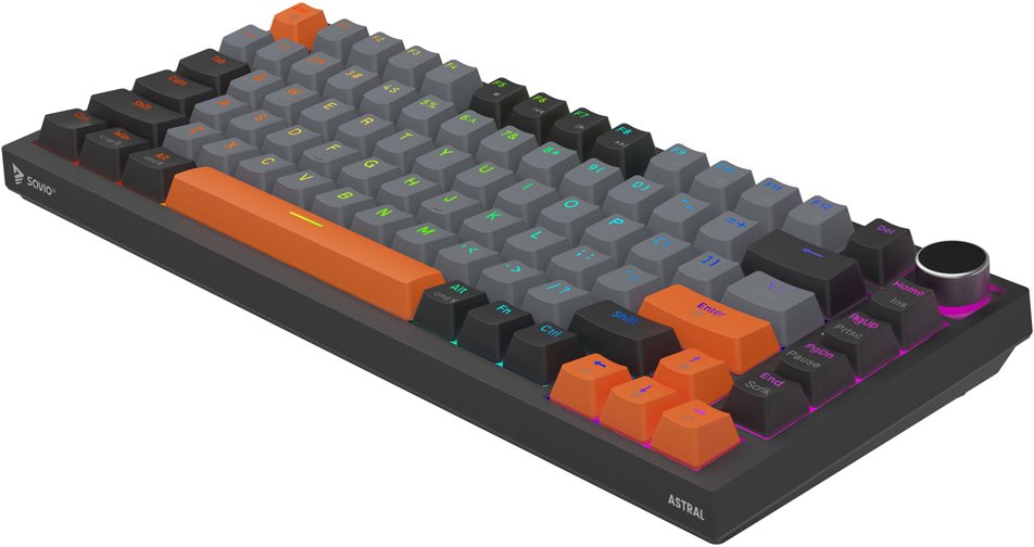 Tastierë gaming ASTRAL, Outemu White Jade, 82 taste, RGB, e zezë