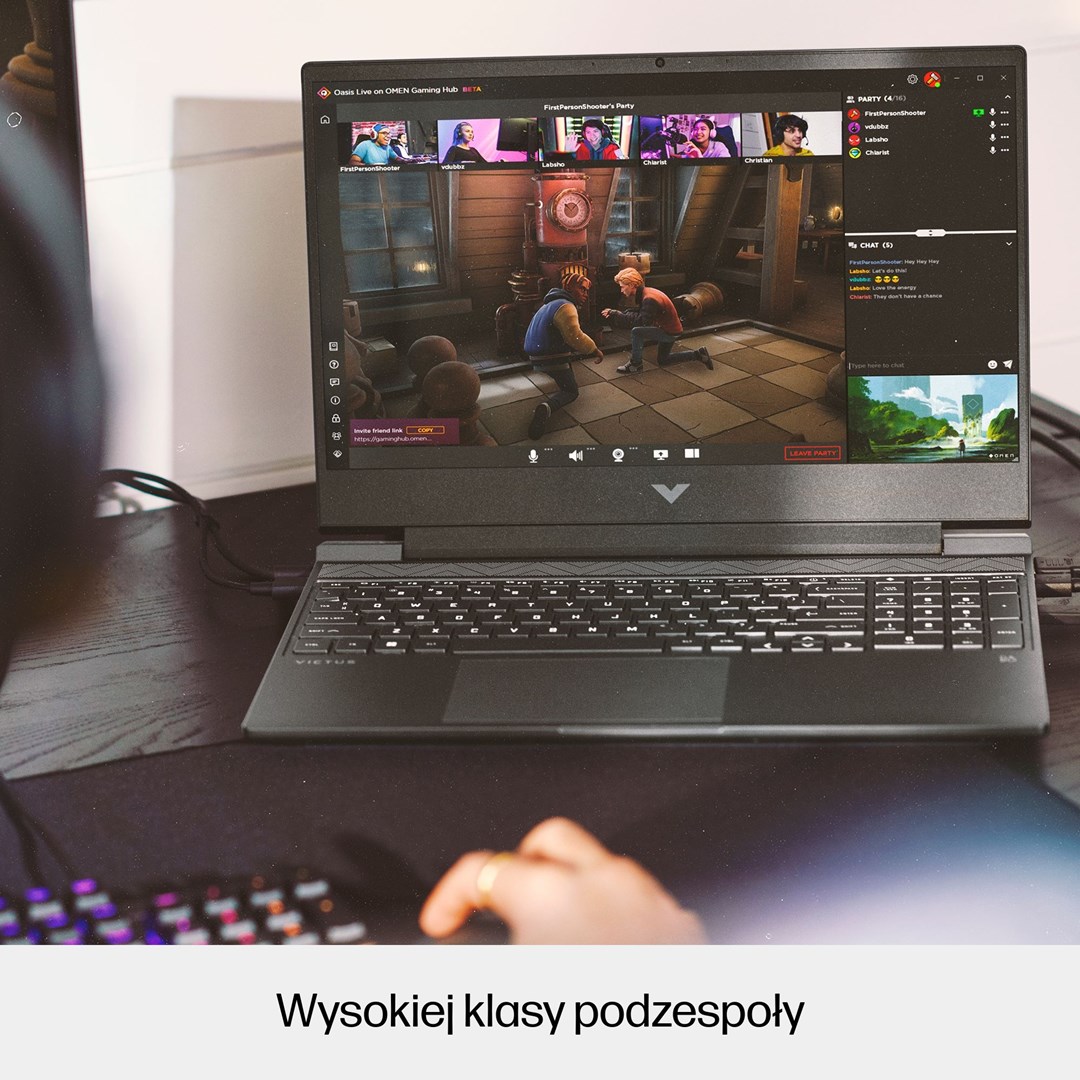 Laptop HP Victus 15-fa0999nw, 15.6" FHD 144Hz, i5-12450H, 16GB 512GB RTX 3050, gri