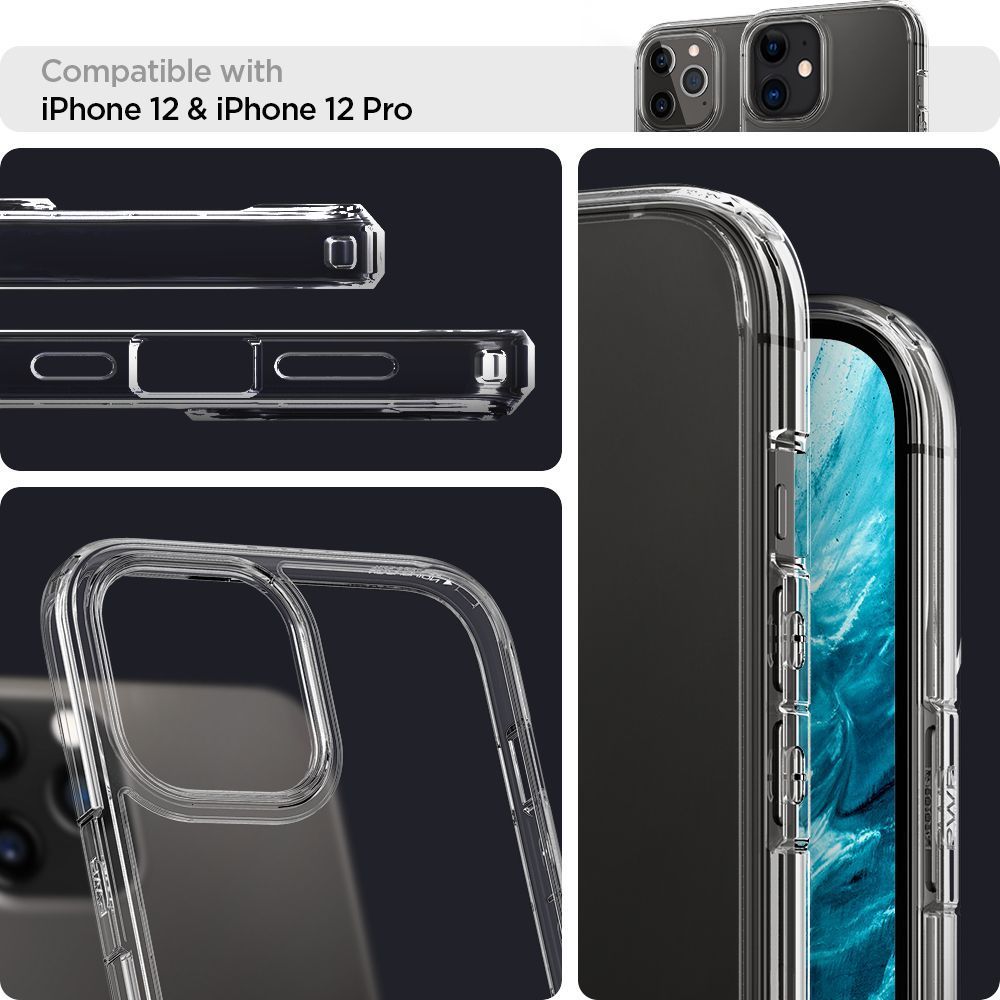Mbrojtëse Spigen Ultra Hybrid Crystal Clear për iPhone 12/12 Pro, transparente