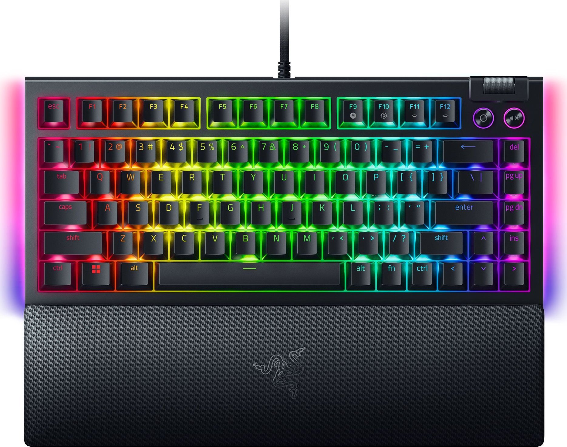 Tastierë mekanike Razer BlackWidow V4 75%, Razer Orange, RGB, e zezë