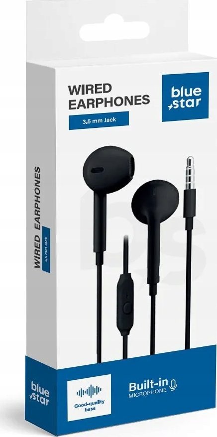 Kufje me tela BlueStar E65, jack 3.5 mm, mikrofon, të zeza