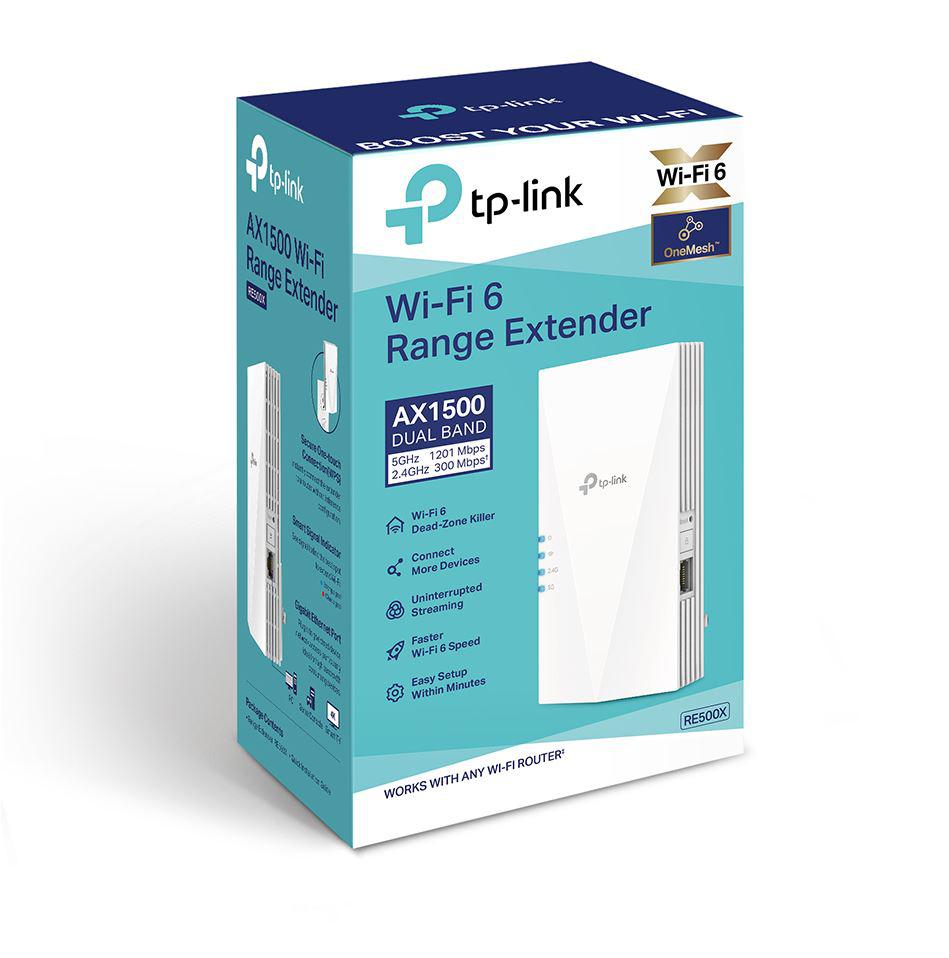 Ripetues Wi-Fi TP-Link RE500X, Wi-Fi 6, Dual Band, i bardhë