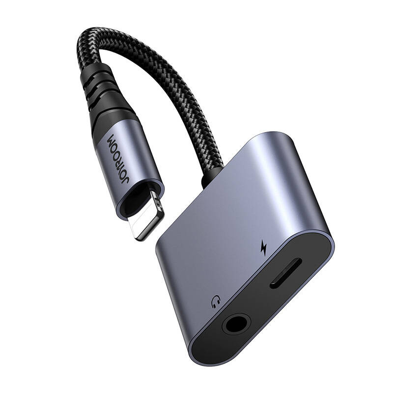 Adapter audio Joyroom SY-L01, Lightning në Lightning 3.5 mm, DAC, i zi
