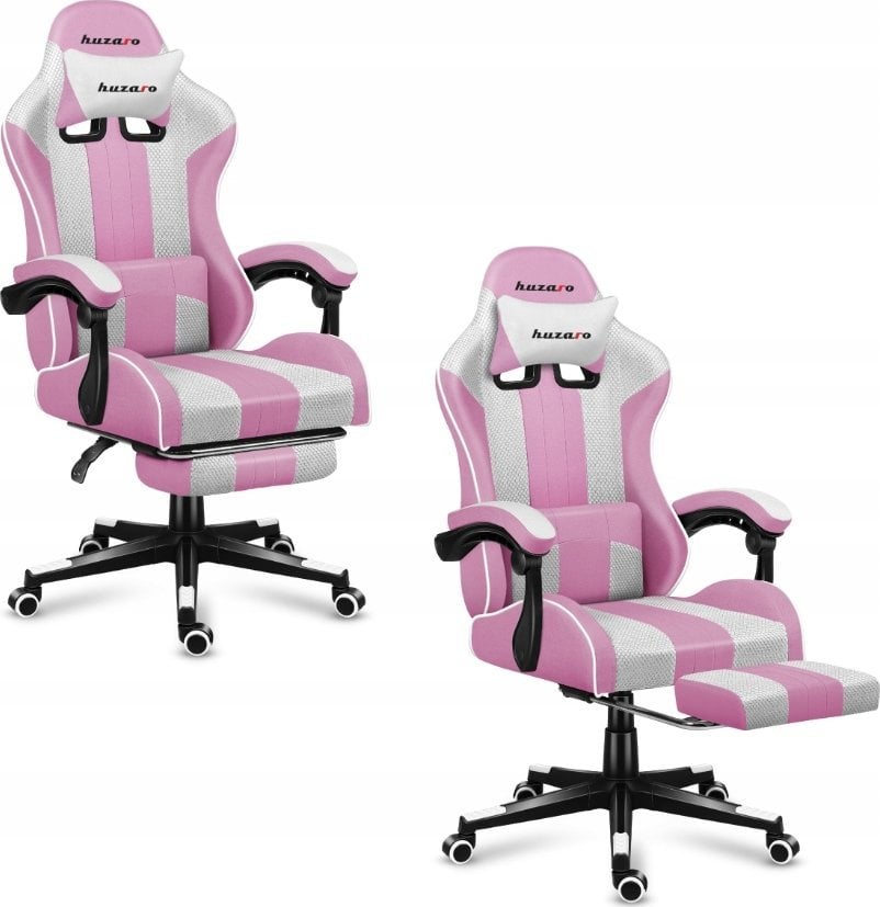 Karrige gaming Huzaro Force 4.7, mekanizëm lëkundës, deri 140kg, rozë e bardhë