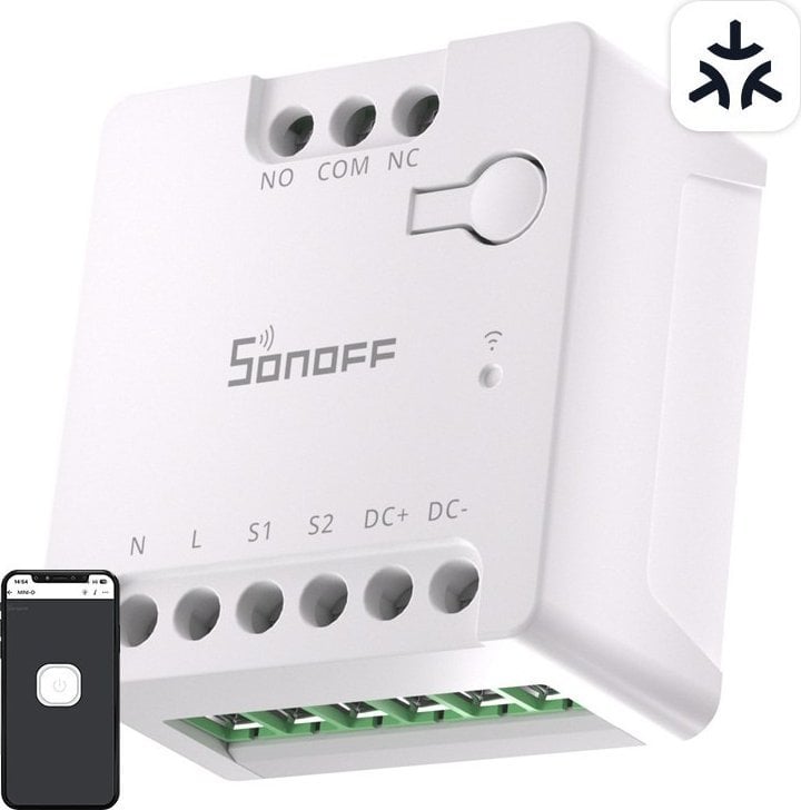 Ndërprerës i mençur WiFi Sonoff MINI D, kontakt i thatë, Matter, AC DC, i bardhë