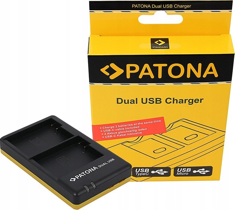 Karikues baterish PATONA Photo Dual Quick, për Nikon EN-EL15 EN-EL15A EN-EL15B, USB, i zi