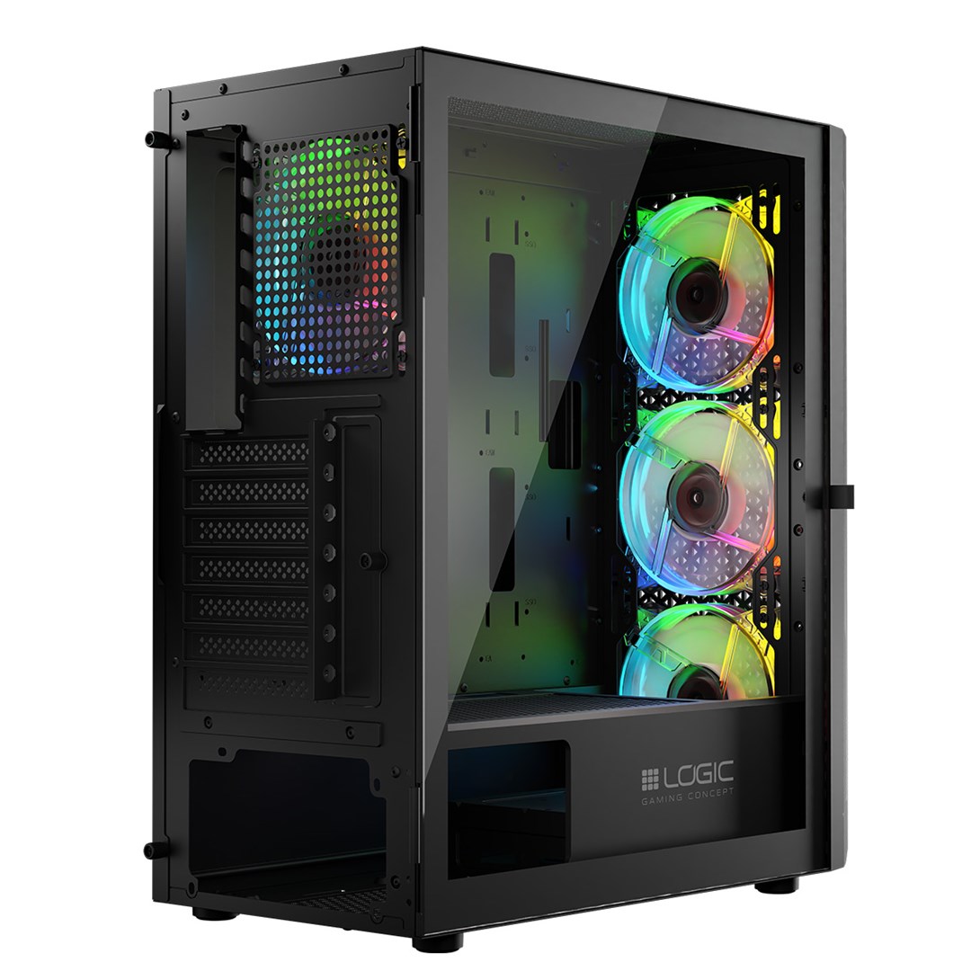 Kutia kompjuterike Logic Concept Aramis, MIDI Tower, ARGB, e zezë