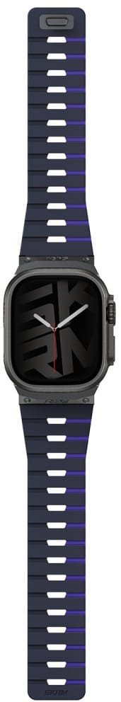 Rrip dore për Apple Watch Skinarma Gemini, 49/46/45/44 mm, silikoni, blu e errët