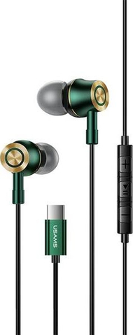 Dëgjuese USAMS EP-43 (HSEP4302), të papërshkrueshme nga uji, USB-C, 20Hz-20kHz, të gjelbra