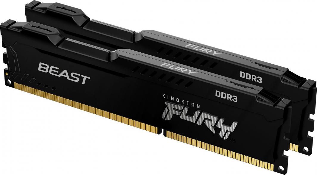 Memorie Kingston Fury Beast, DDR3, 16 GB, 1600 MHz, CL10, KF316C10BBK2/16