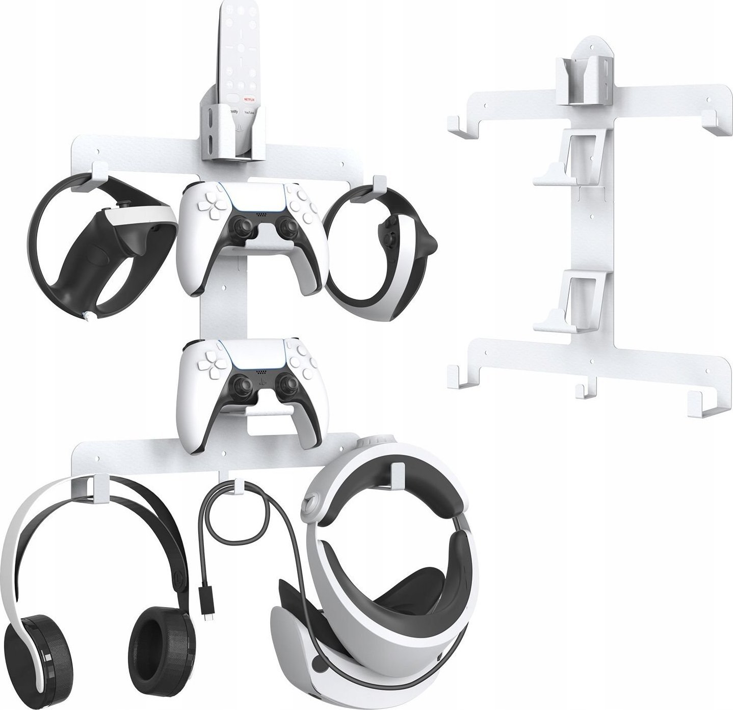 Mbajtës mural JYS P5158 për PlayStation PS VR2, metalik, i bardhë në gri