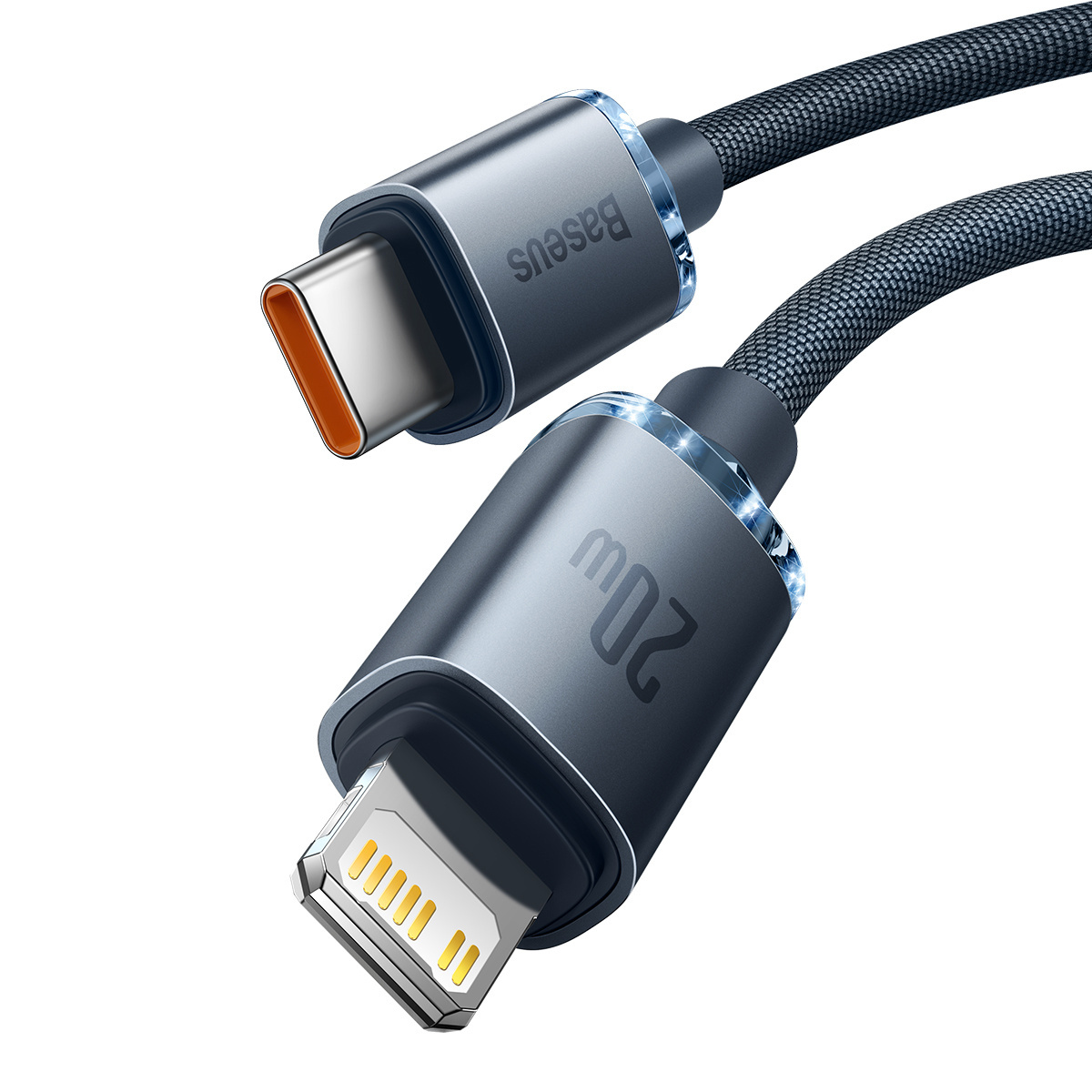 Kabllo karikues Baseus USB C në Lightning, 2 m, 20W, e zezë