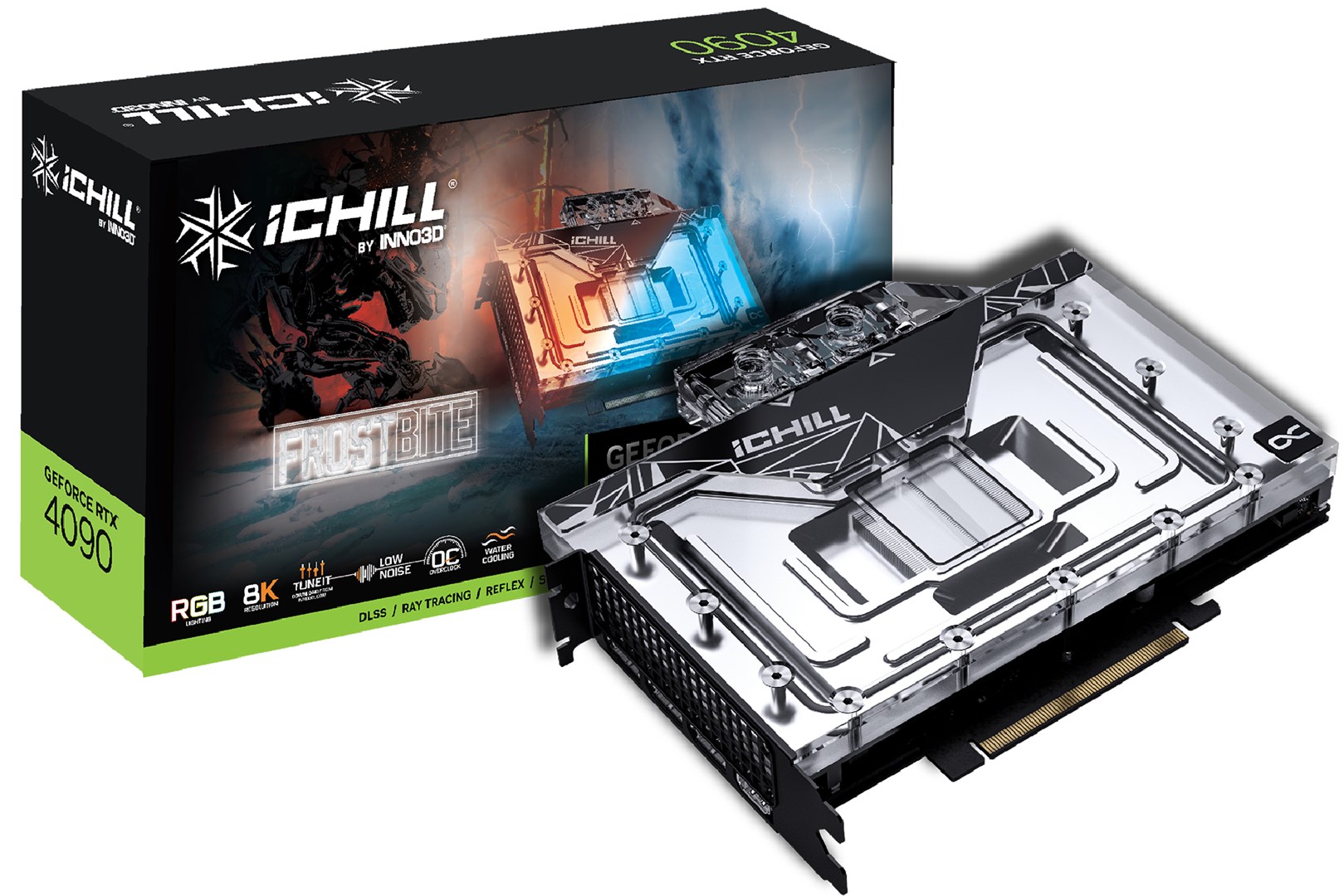 Kartelë grafike Inno3D GeForce RTX 4090 ICHILL FROSTBITE NVIDIA, 24GB GDDR6X
