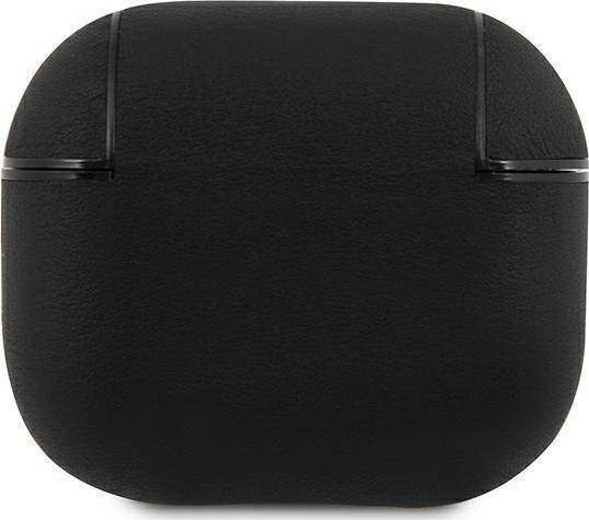 Mbulesë BMW BMA3SSLBK për AirPods 3, lëkurë origjinale, me logo argjendi, e zezë