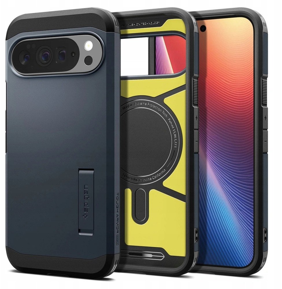 Mbulesë telefoni Spigen Tough Armor MagSafe, për Google Pixel 10 Pro XL, metal slate blu