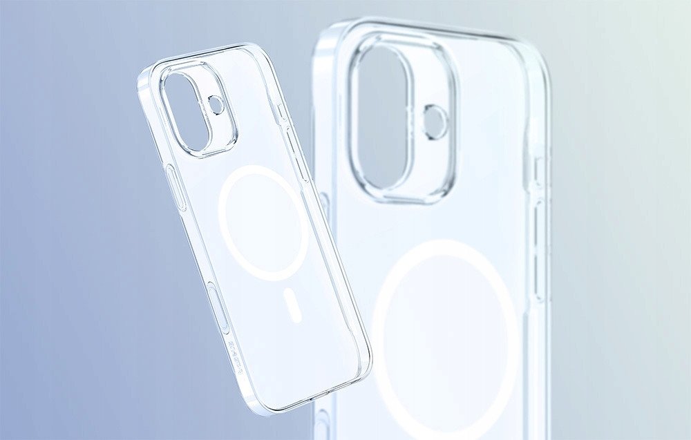 Kuti magnetike Baseus TouchButton për iPhone 16, transparente, kompatibile MagSafe
