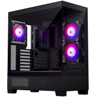Kutia kompjuterike Phanteks XT View, mid tower, xham i temperuar, 3x ventilatorë RGB, USB C 3.2 Gen2, e zezë