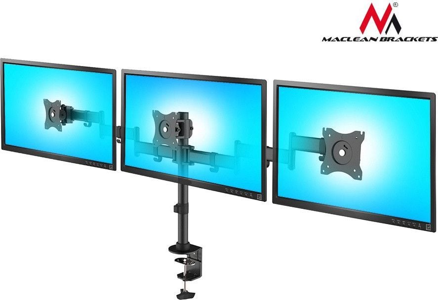 Mbajtëse për 3 monitorë Maclean 13"- 27", e zezë