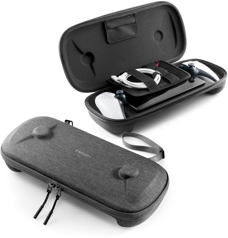 Kësë mbrojtëse Spigen Klasden për PlayStation Portal, EVA e fortë, dizajn slim, ngjyrë charcoal