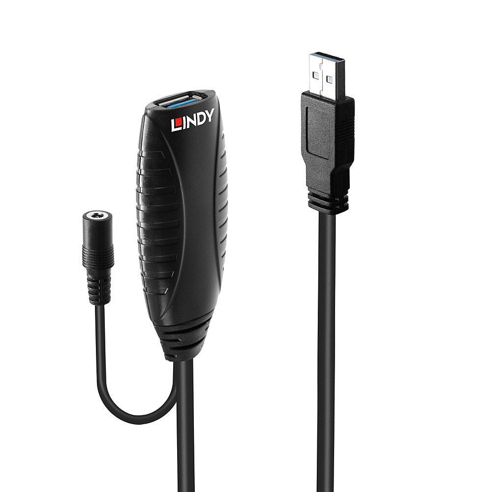 Kabllo zgjatues Lindy, USB 3.0, 15m, aktiv, e zezë