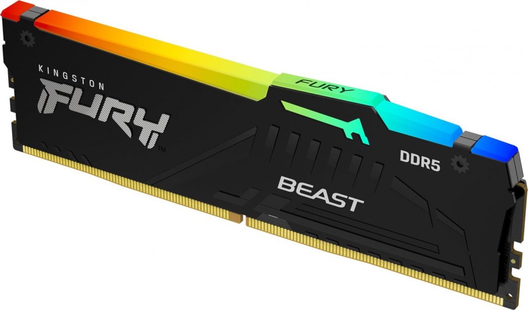 Memorie Kingston Fury Beast RGB, DDR5, 16 GB, 6000 MHz, CL30, KF560C30BBA-16