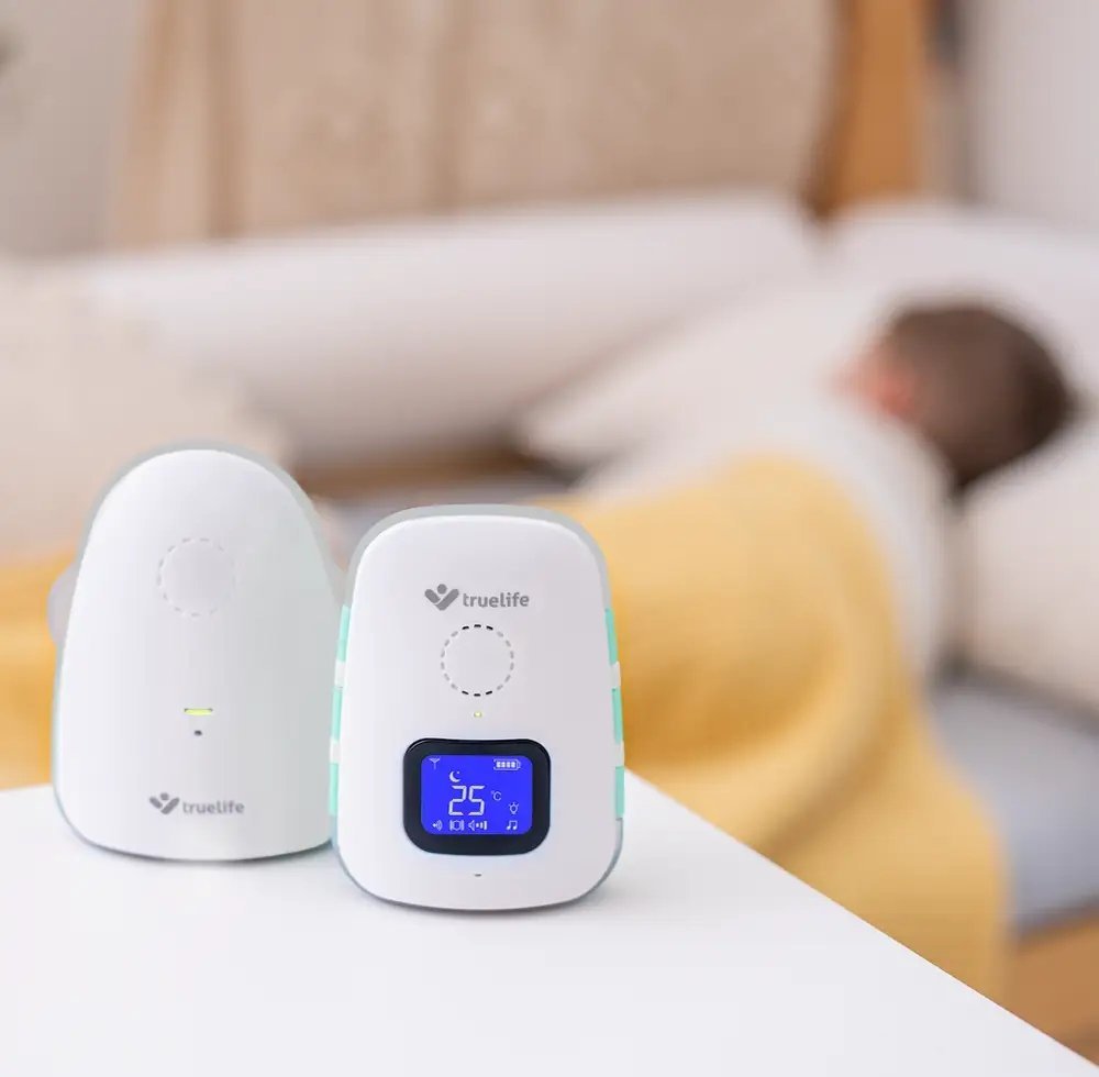 Monitor audio për bebe TrueLife NannyTone VM3, komunikim dykahësh, rreze 300 m, i bardhë