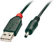 Kabllo Lindy USB-A - DC, 3.5mm, 1.5m, e zezë