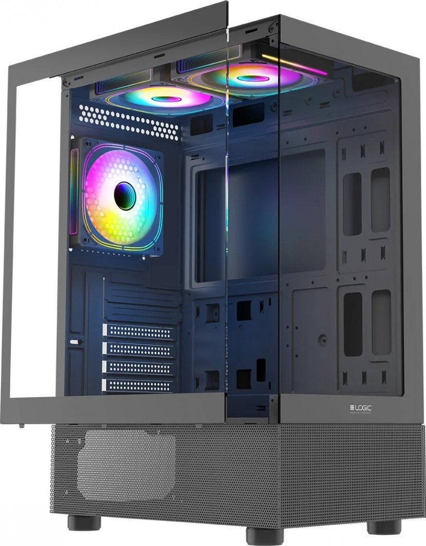Kasë LOGIC Logic Look ARGB, e zezë, Midi Tower