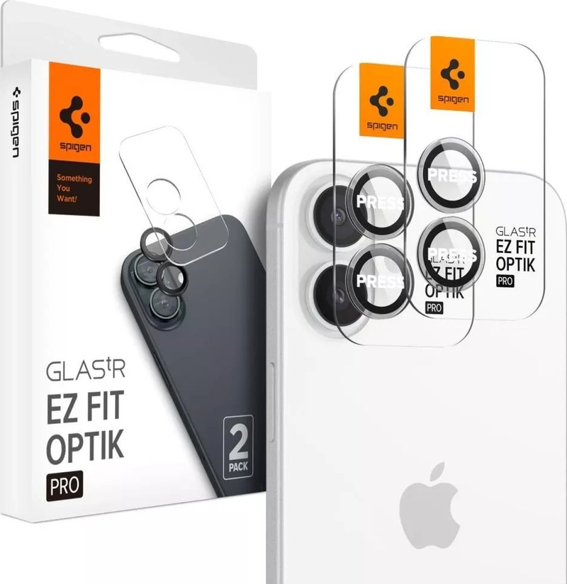 Mbrojtës kamerë Spigen Glass TR EZ Fit Optik Pro, set 2 copë, xham i temperuar, transparent