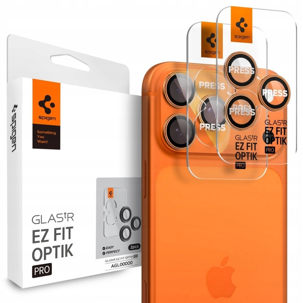 Mbrojtës xhami kamerë Spigen Glass TR EZ Fit Optik Pro, 2 copë, për iPhone 16 Pro Max 17 Pro Max 16 Pro 17 Pro, transparent