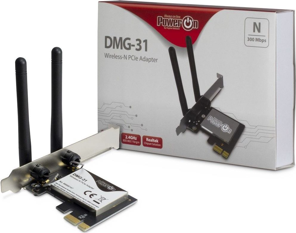 Kartë rrjeti Wi Fi Inter Tech DMG 31, PCIe x1, 300 Mb/s, e zezë 2