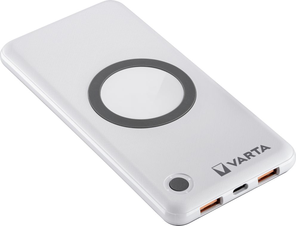 Powerbank Varta Wireless, 10000mAh, Qi, e bardhë