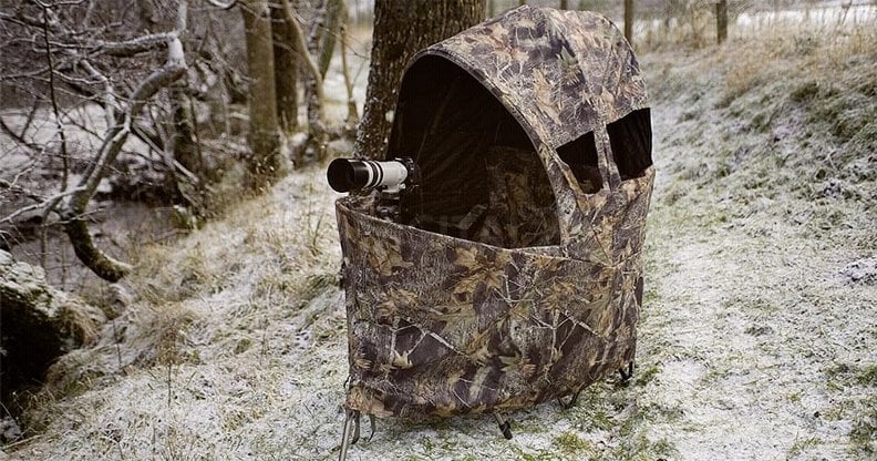 Tendë kamuflazhi Stealth Gear Two Men Hide, për fotografë natyre, për 2 persona, kamuflazh kafe