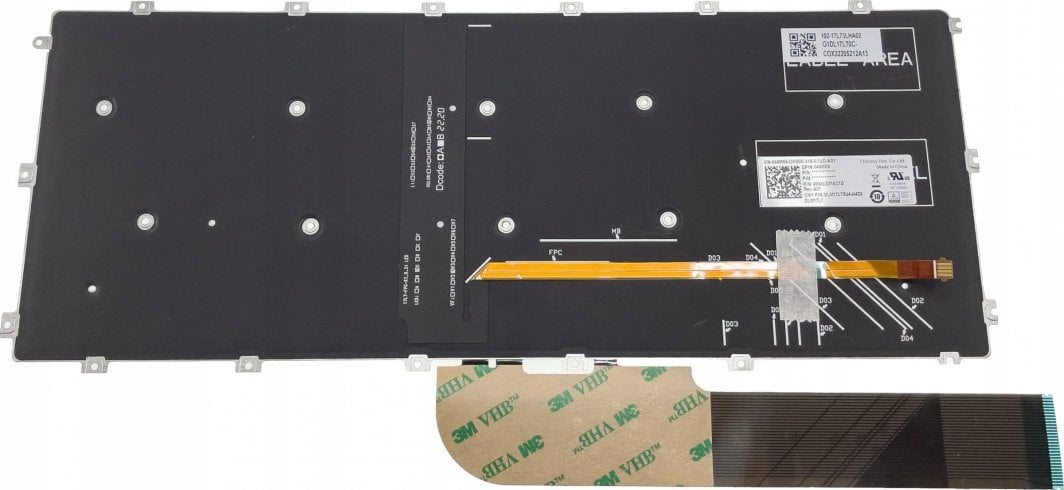 Tastierë për laptop Dell M18NSC-UBS, KYBD, 80, US-INTL, e zezë