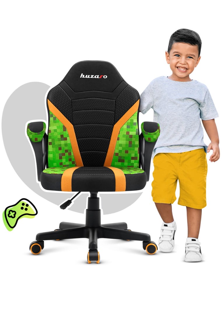 Karrige lojërash për fëmijë Huzaro Ranger 1.0 Pixel Mesh, 130kg, e zezë