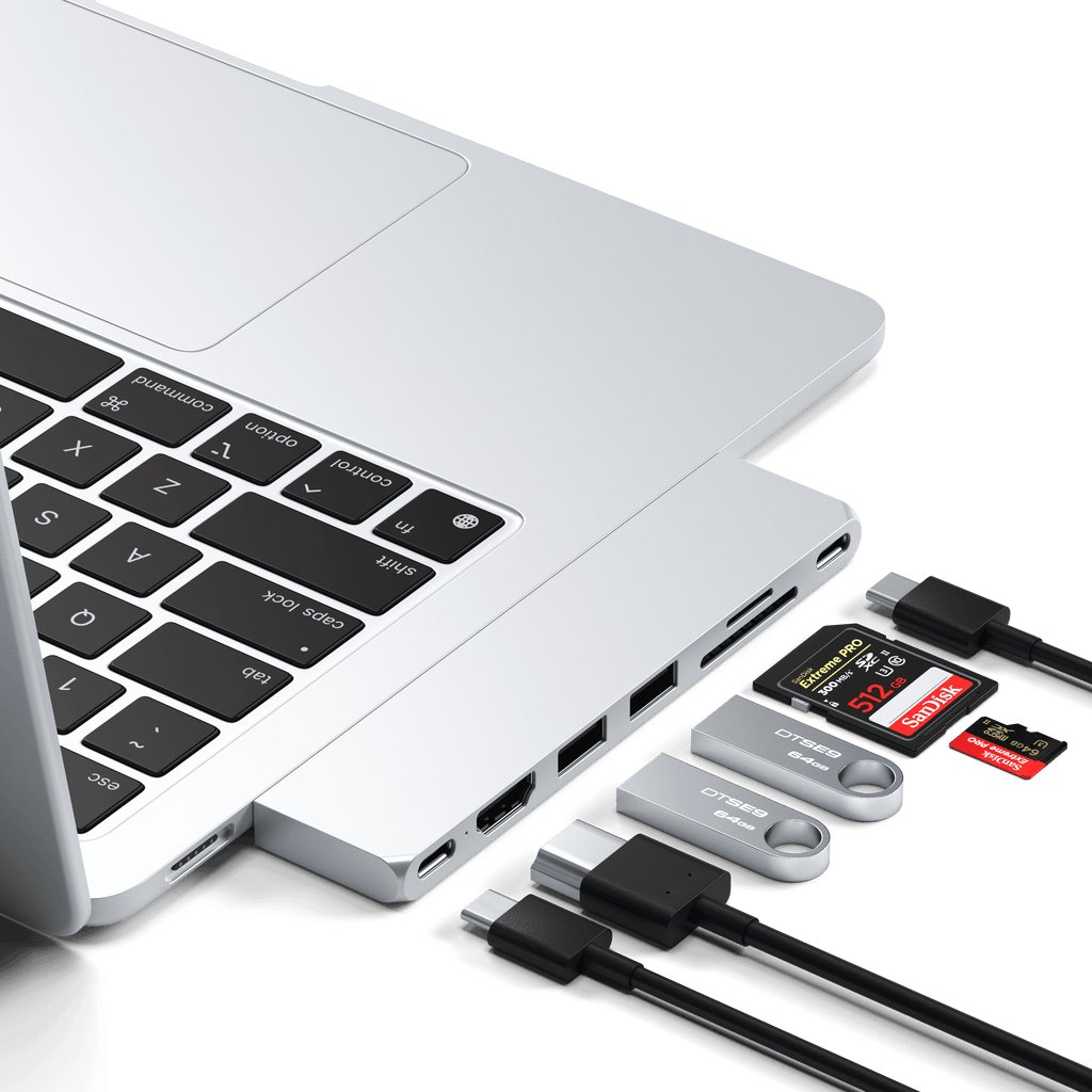 Hub USB C Satechi Pro Hub Slim, për MacBook Air M2, HDMI, argjendtë