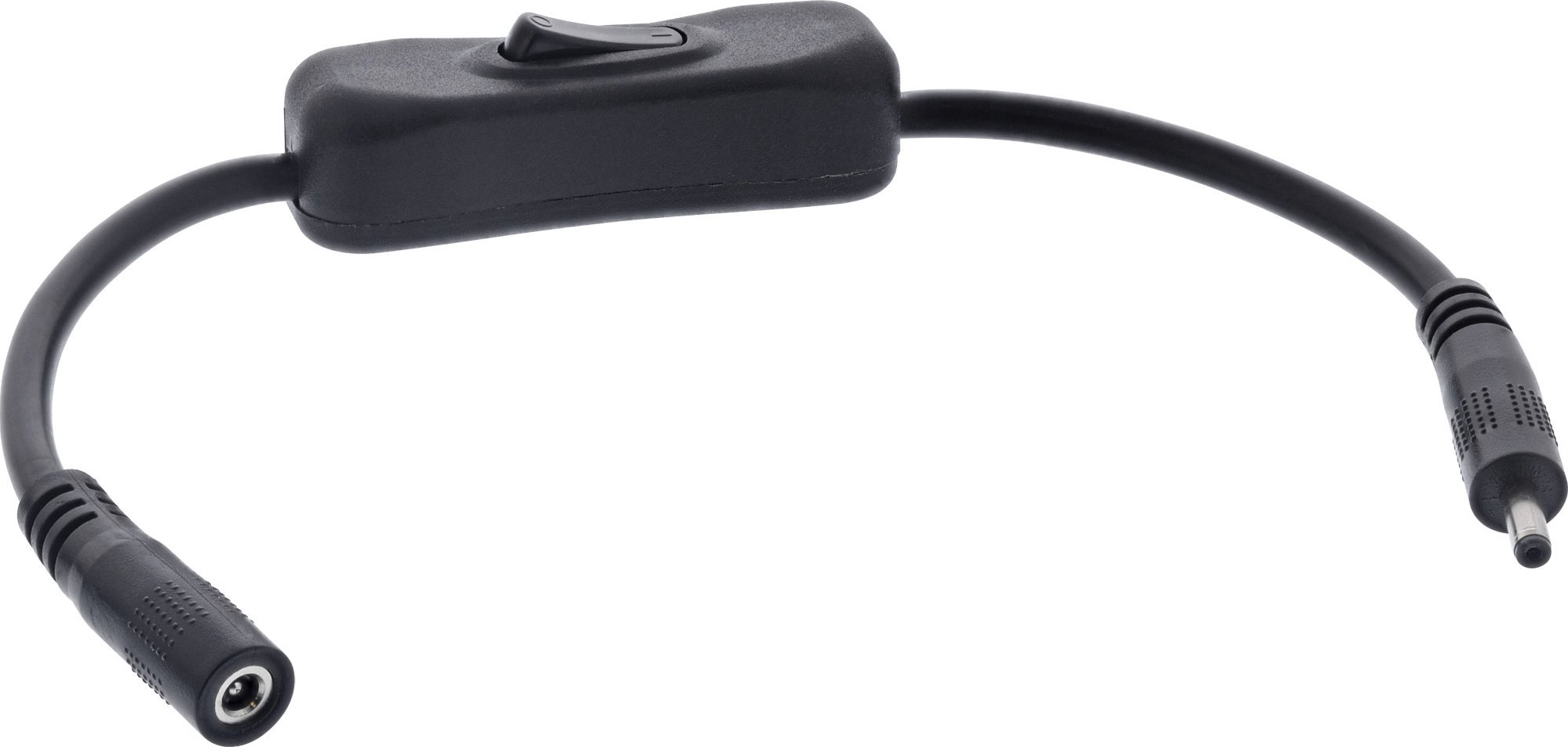 Kabllo DC InLine me çelës, prizë 3.5x1.35mm, AWG 18, 0.20m, e zezë