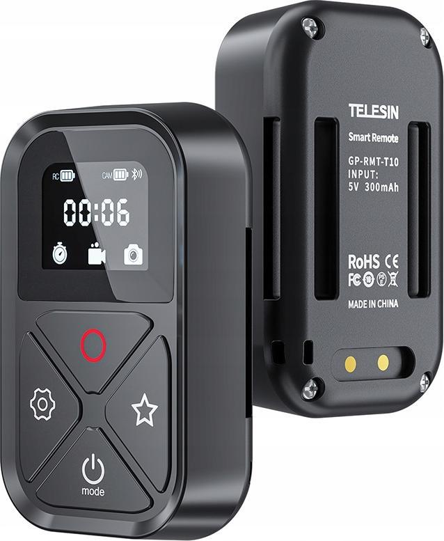 Telekomandë Bluetooth Telesin GP-RMT-T10 për GoPro Hero 10 9 8 Black Max, 80m, IP54, e zezë