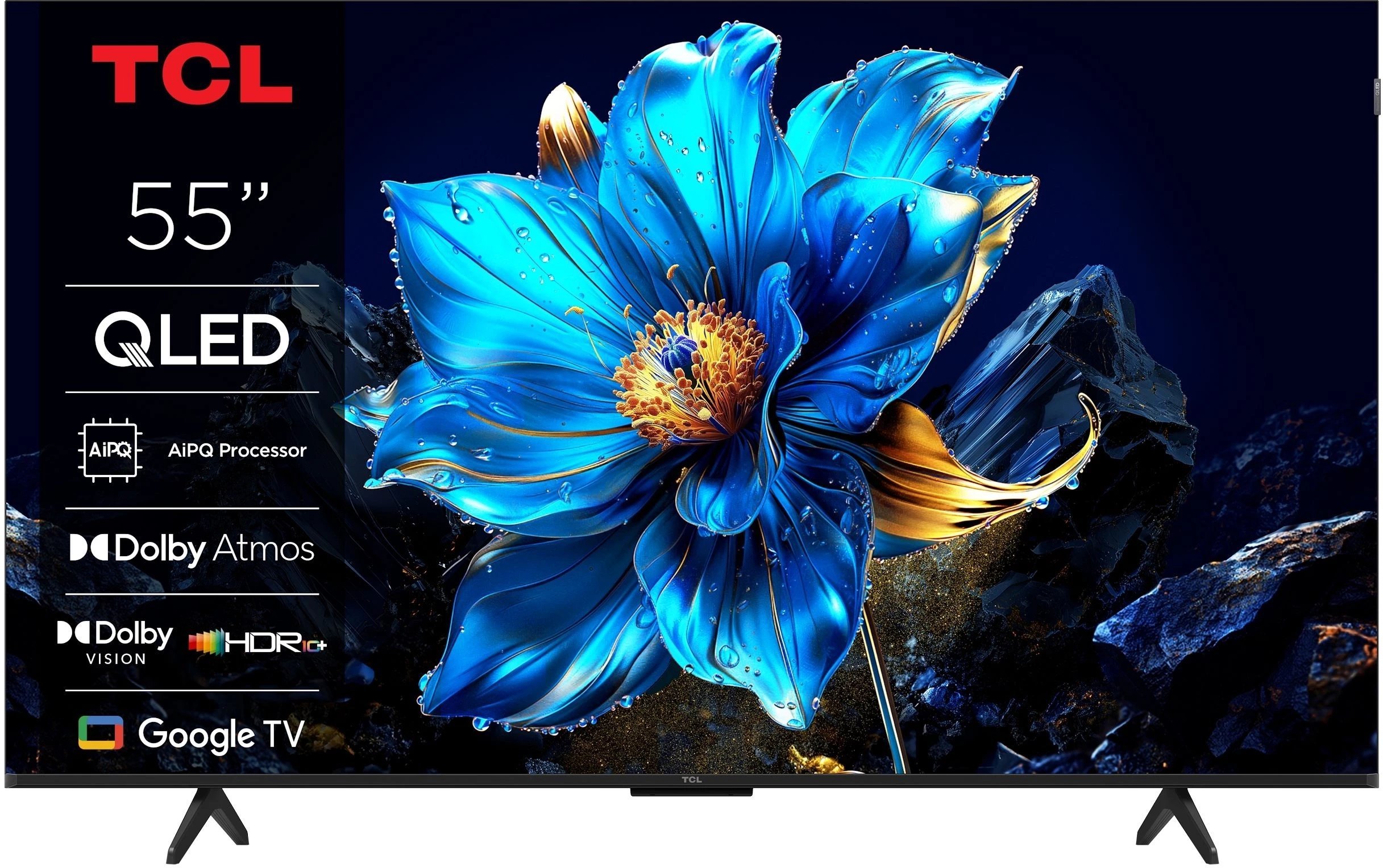 Телевизор TCL QLED 55P7K, 55\", 4K, Google TV, црн