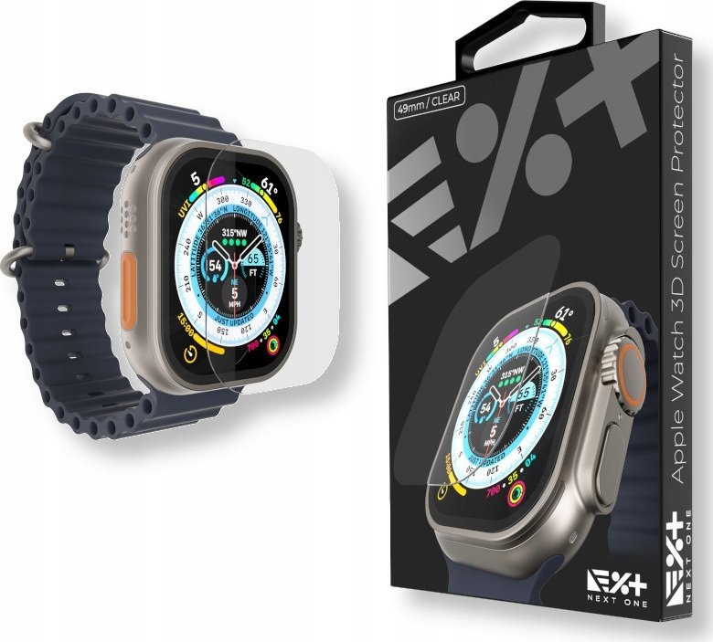 Mbrojtës ekrani NEXT ONE 3D Clear, për Apple Watch Ultra 49mm, xham i tejdukshëm