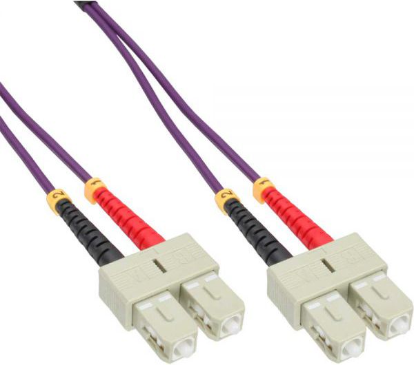 Kabllo optike InLine Fiber Optic Patchcord SC SC, OM4, 25m, portokalli