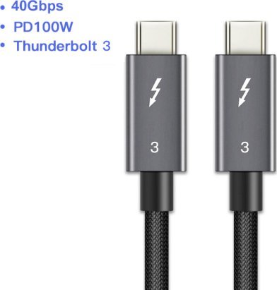 Kabllo CABLETIME USB-C ne USB-C Thunderbolt 3, 40Gbps, PD 100W