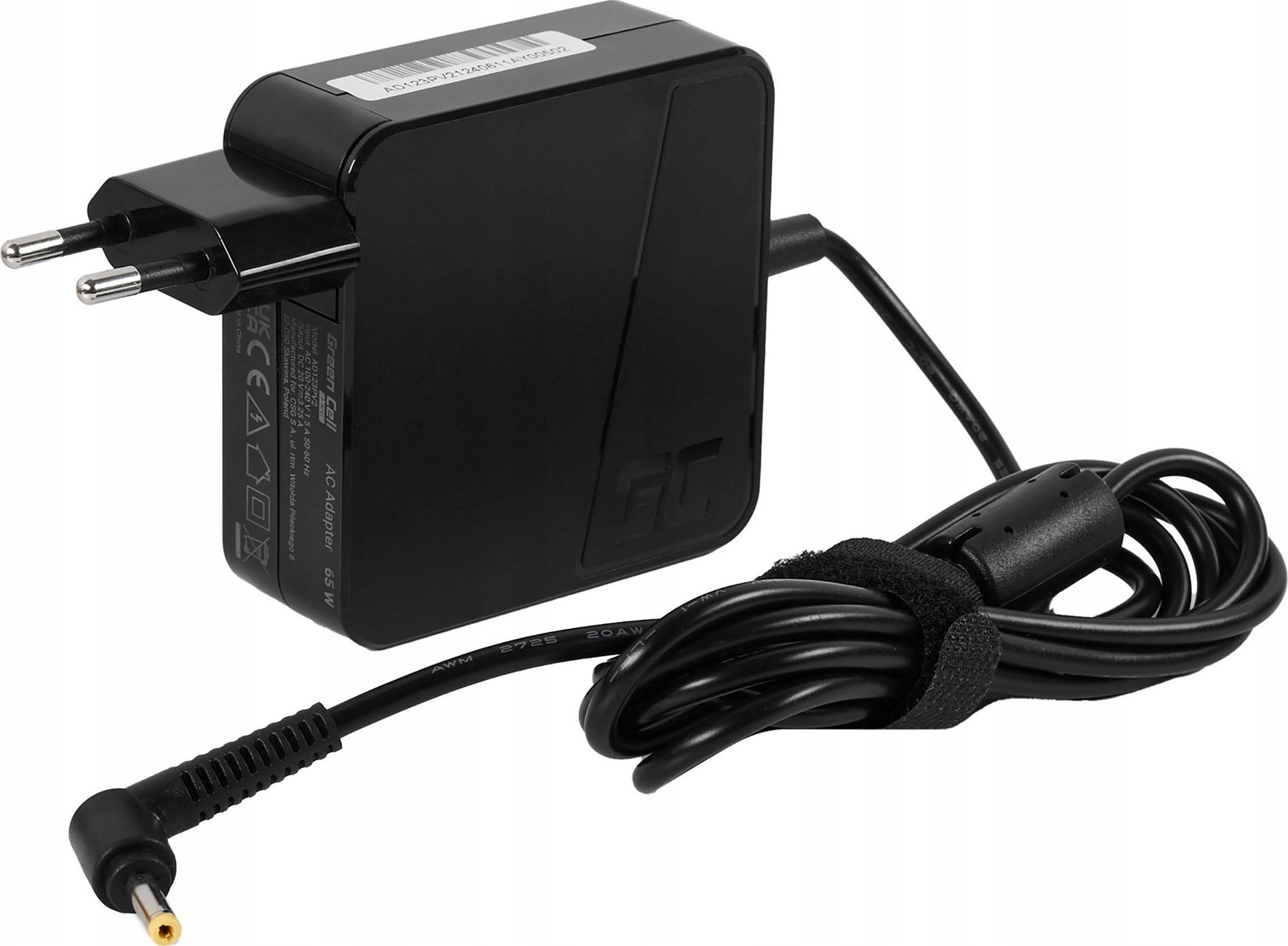 Adapter universal Green Cell AD123PV2, 65W, për laptop, i zi