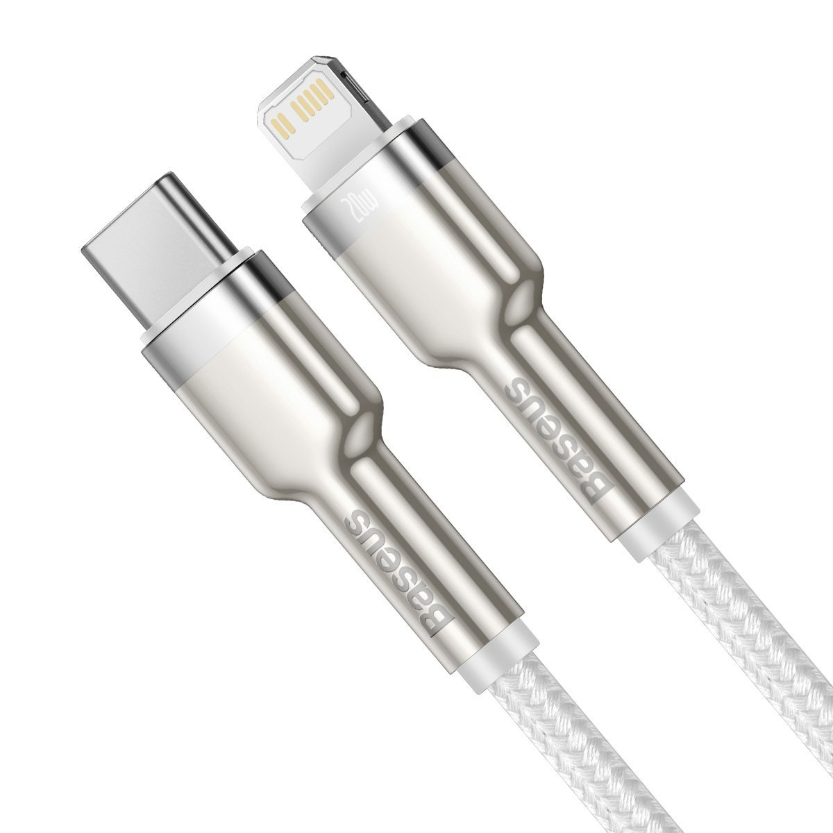 Kabllo karikimi Baseus CATLJK-A02, USB-C në Lightning, 1 m, e bardhë