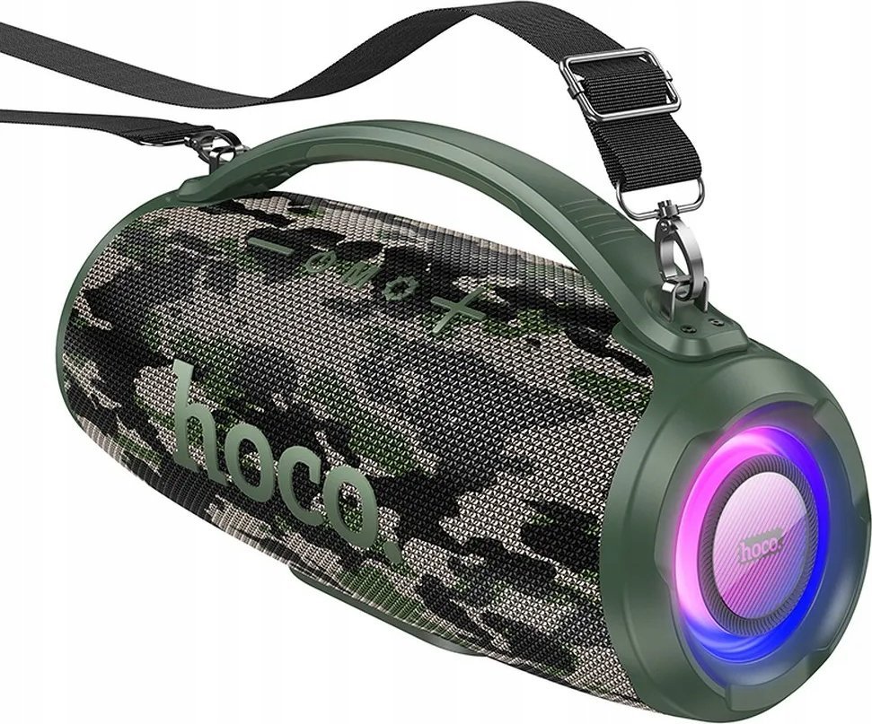 Altoparlant Bluetooth Hoco Gonik HA4, portativ, RGB LED, moro