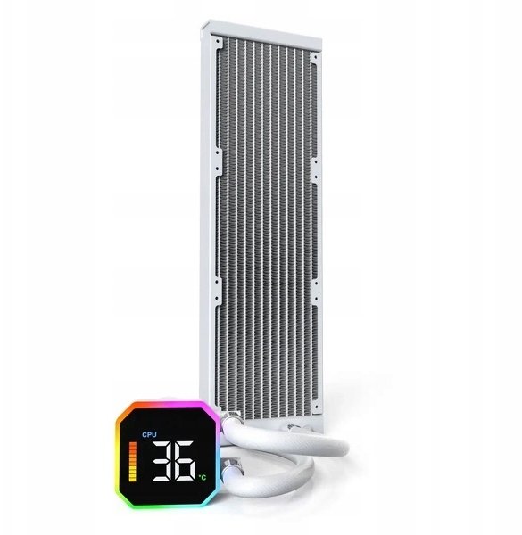 Ftohës uji CPU Montech HyperFlow Digital 360, AIO 360mm, Intel AMD, i bardhë