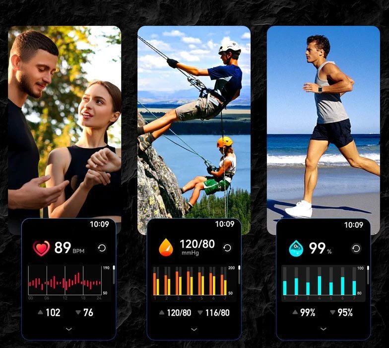 Smartwatch Rubicon, SMS dhe thirrje, monitorim pulsi, bateri 1000mAh, i zi