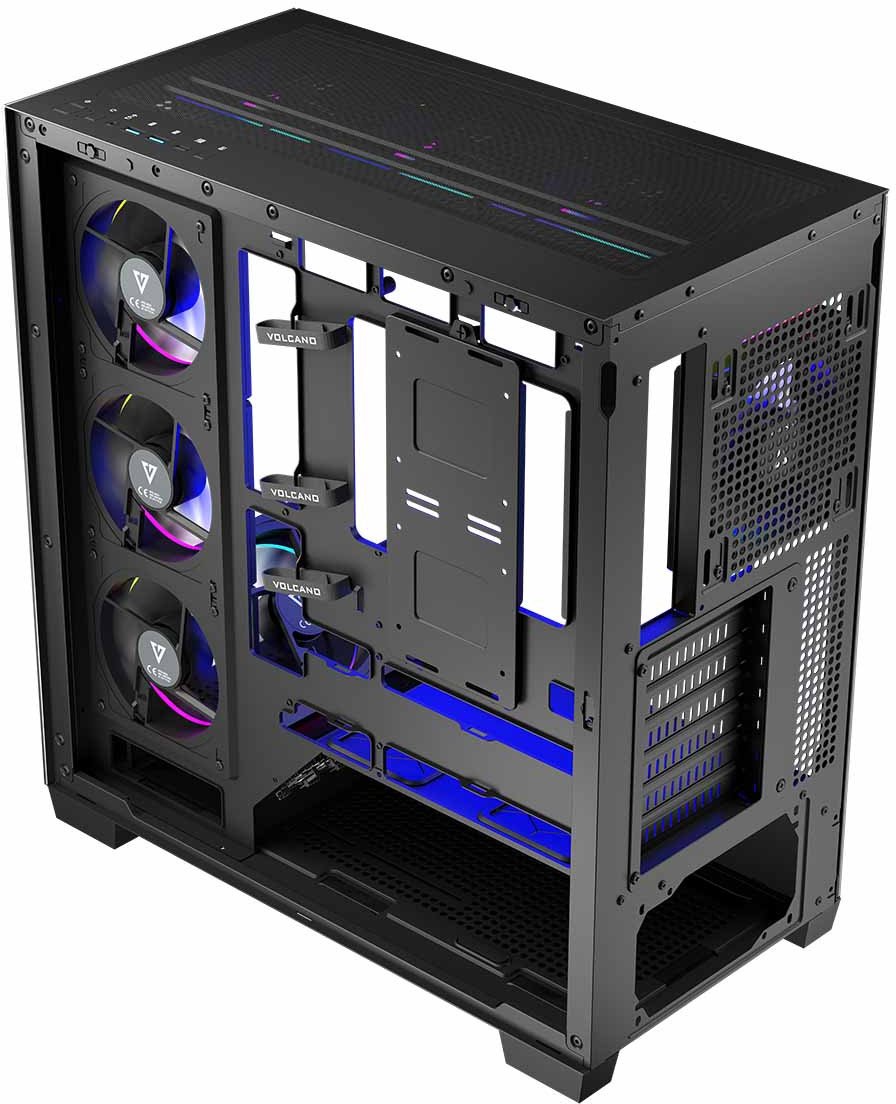 Kuti kompjuteri Modecom Stellar 8F ARGB 10, MIDI Tower, xham i temperuar, e zezë
