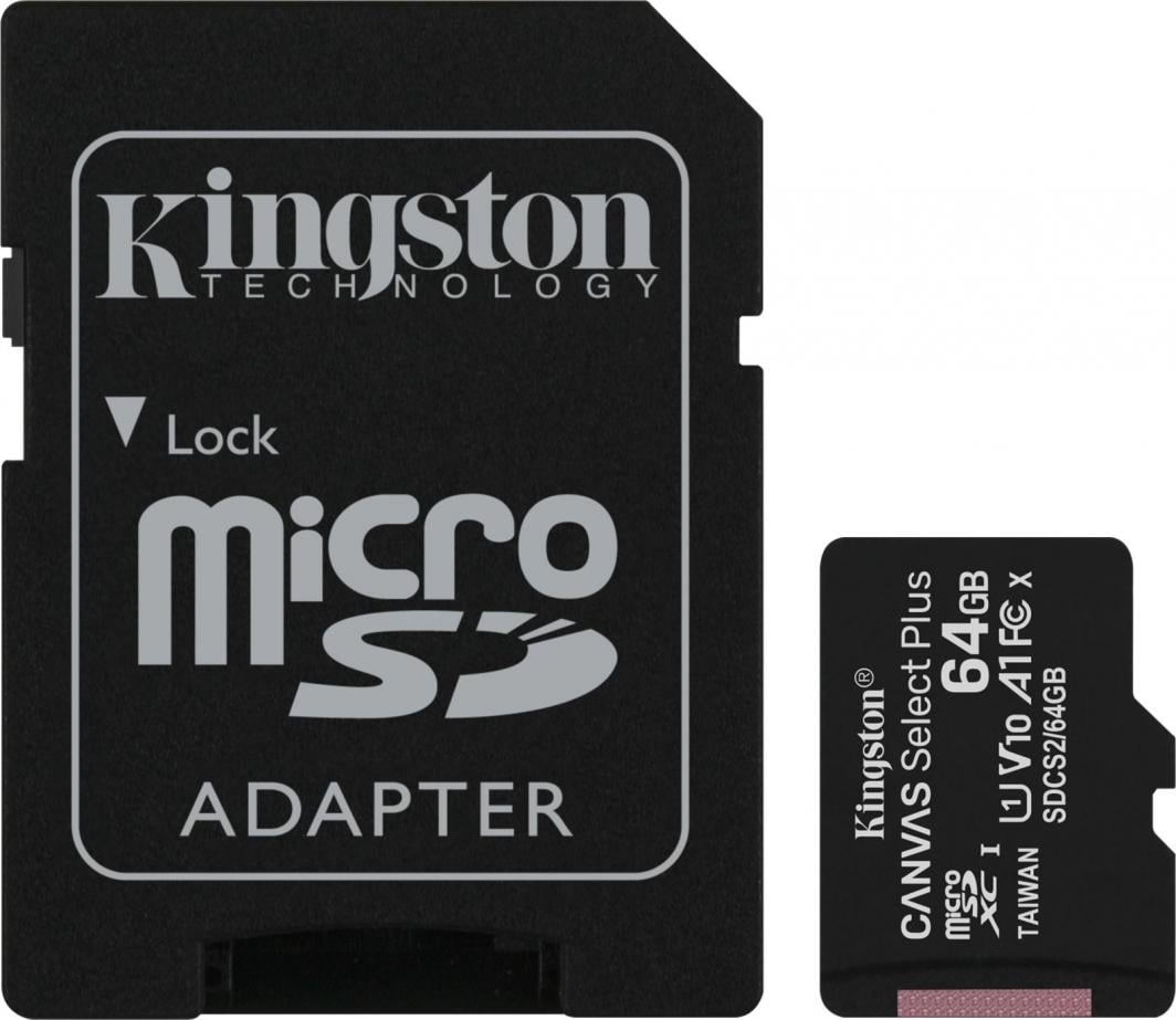 Kartë memorie Kingston Canvas Select Plus microSDXC, 64 GB