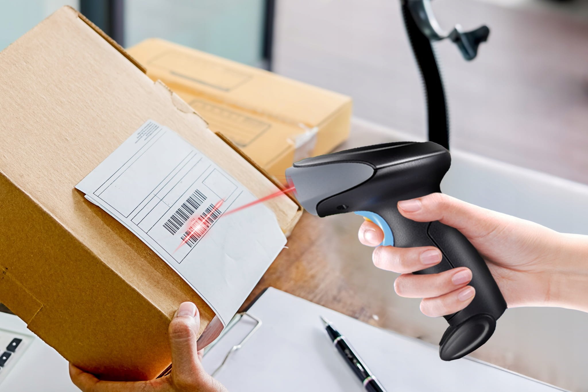 Skaner barkodesh Zenwire J13, lazer 1D, lidhje USB, i zi